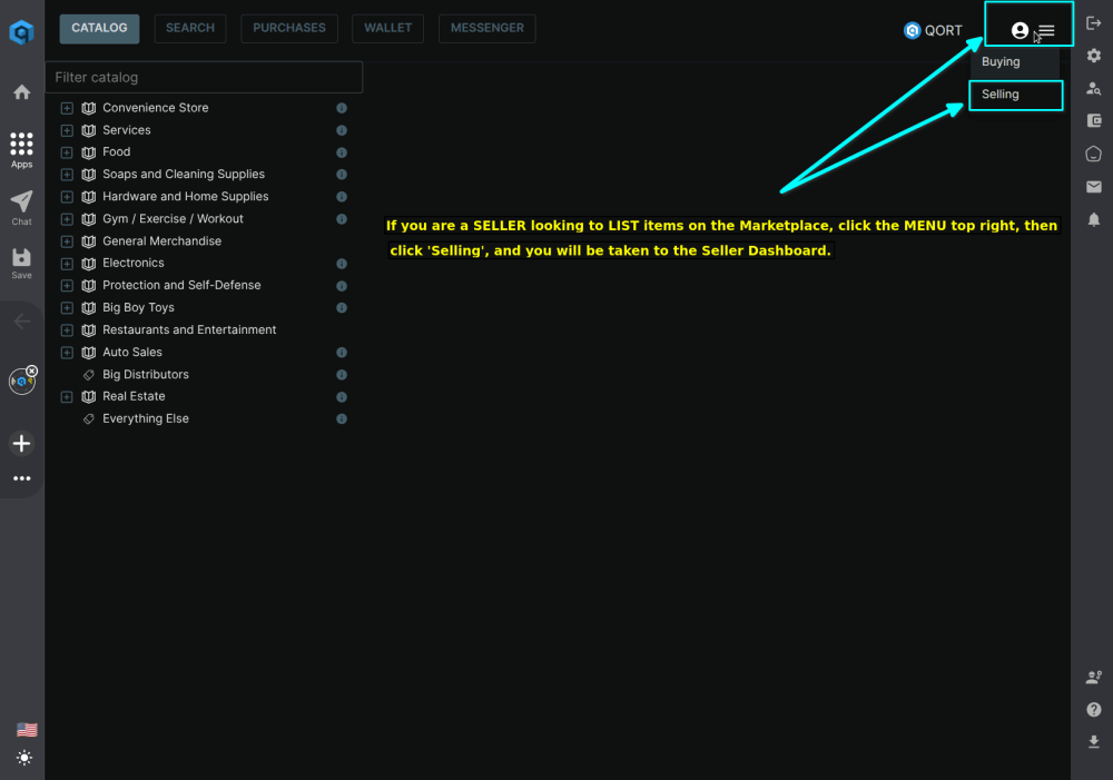 USCC-Marketplace - Main Menu
